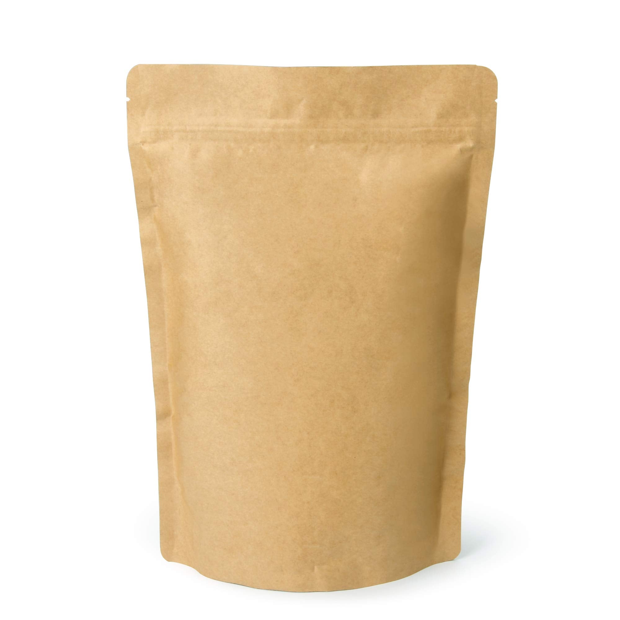 500G 16Oz 1Lb Kraft Paper Stand Up Zipper Pouches Coffee Bags Coffee Pouches With Valve (Pack Of 50)